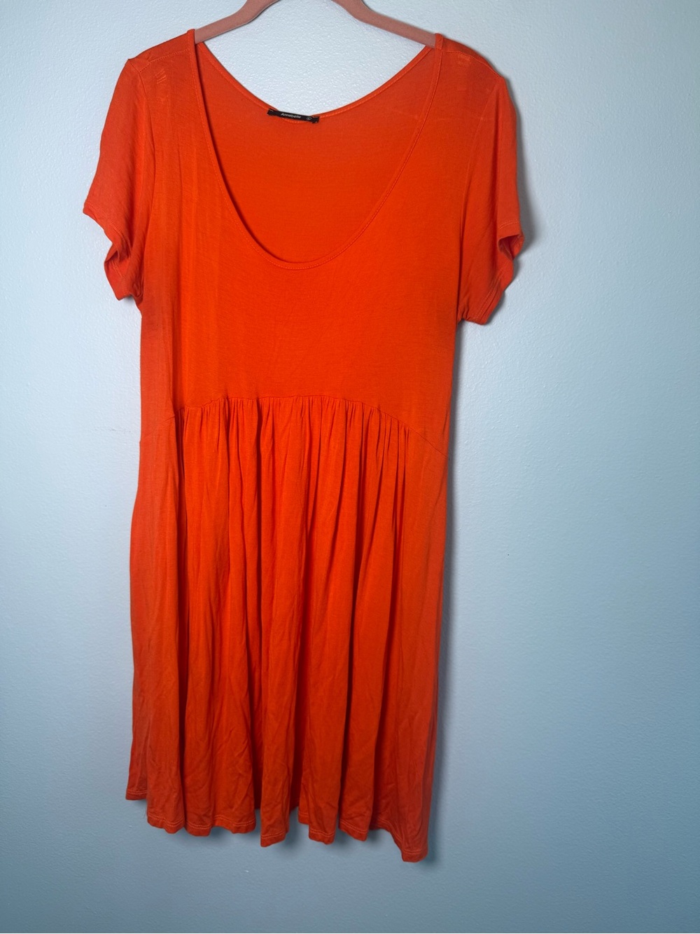 Annabelle Orange Scoop Neck Short Sleeve Dress